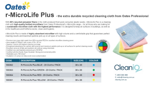 Picture of R-MicroLife PLUS CLOTH - YELLOW 5/PACK